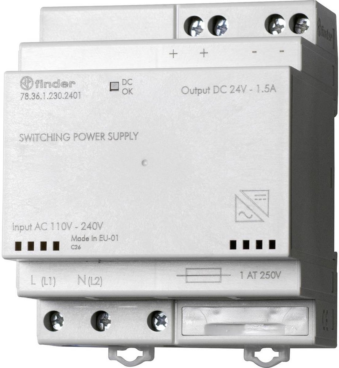 Finder 78.36.1.230.2402 Bloc dalimentation à découpage 24 V 1.7 A 36 W Nbr. de sorties:1 x Contenu 1 pc(s)