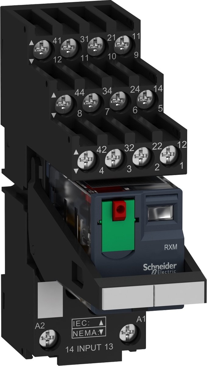Relais miniature pour profilé Schneider Electric RXM4AB1B7PVS 4 inverseurs (RT) 24 V/AC 30 pc(s)