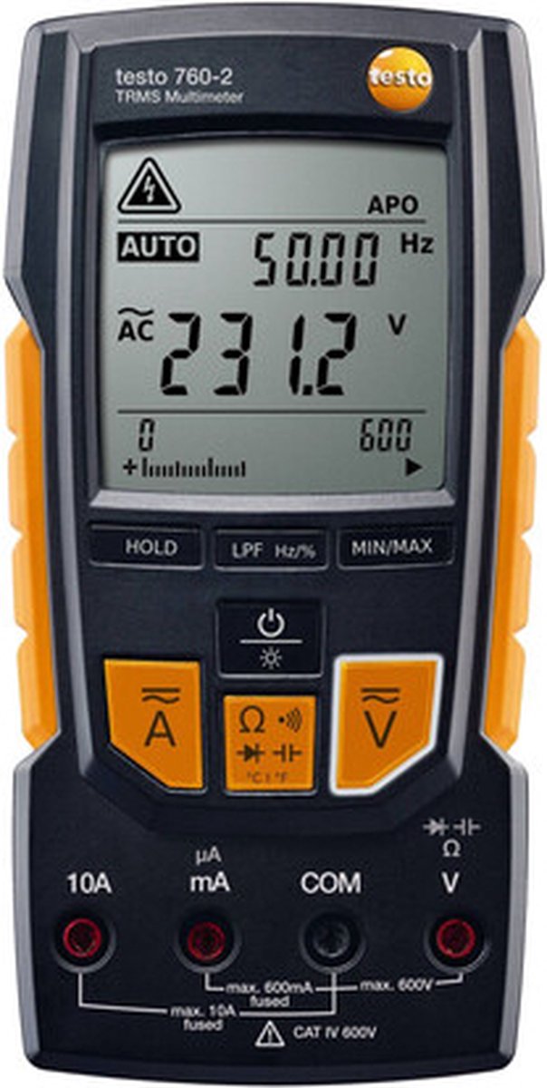 testo 760-2 Multimètre numérique test de continuité, avec rétroéclairage de lécran CAT III 1000 V, CAT IV 600 V Affichage (nombre de points): 6000