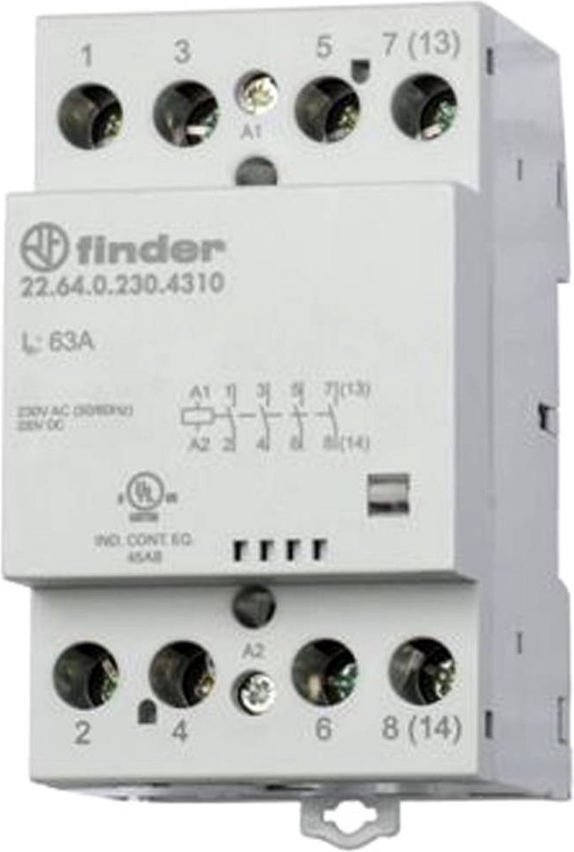 Finder 22.64.0.024.4310 Contacteur 4 NO (T) 24 V/DC, 24 V/AC 63 A 1 pc(s)