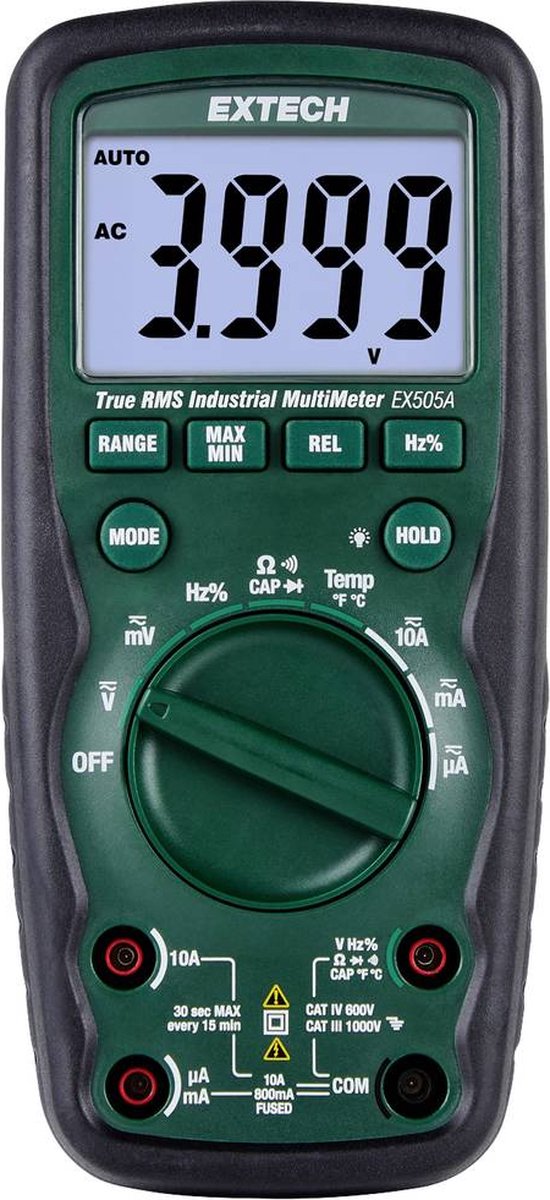 Extech Extech EX505A-K Multimètre numérique avec trousse, avec câble de test, avec testeur de tension CAT IV 600 V Affichage (nombre de points): 6000