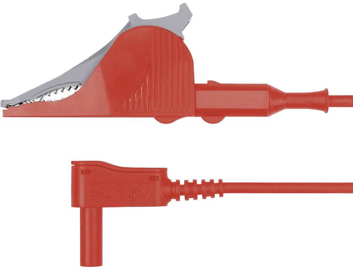 Schützinger Cordon de mesure mâle 4 mm pinces crocodile 150.00 cm rouge 1 pc(s)