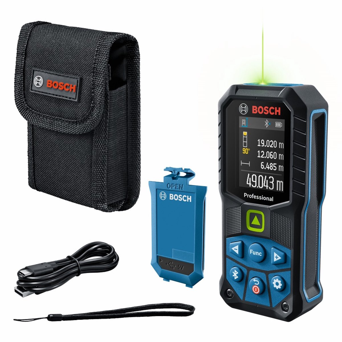 Bosch Professional GLM 50-27 CG Télémètre laser adaptateur de trépied 6,3 mm (1/4), Bluetooth, application informative 50 m