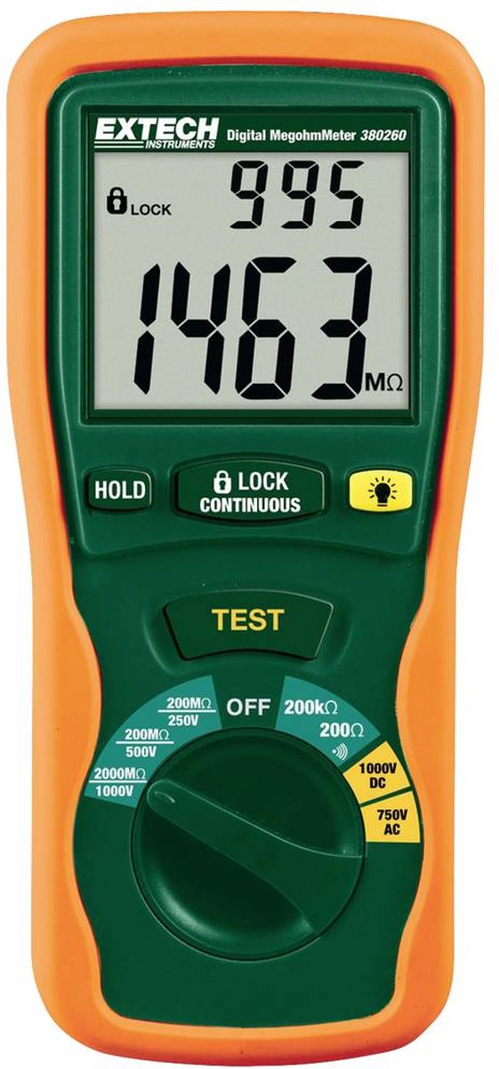 Extech Extech 380260 Appareil de mesure de lisolation 250 V, 500 V, 1000 V 2000 MΩ