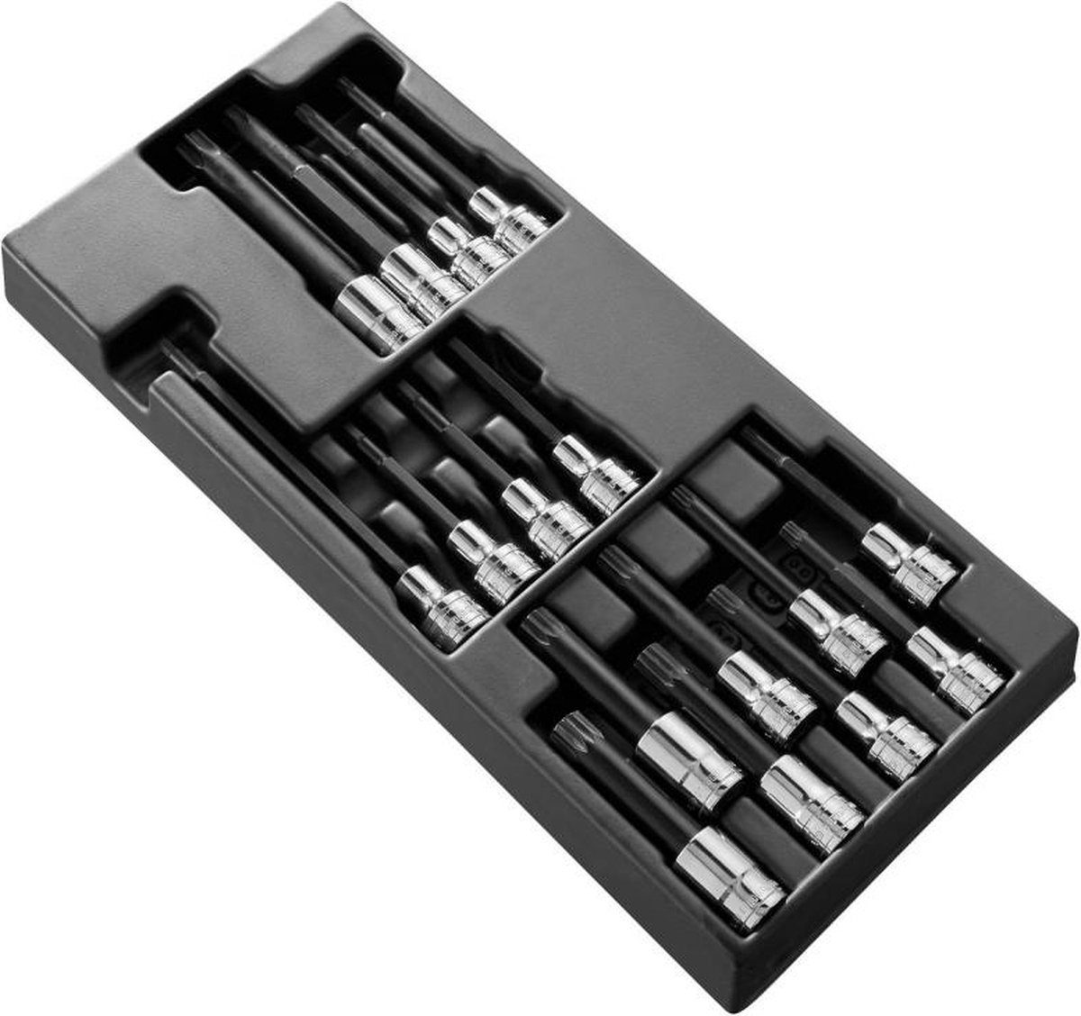 Facom MOD.SHPB Jeu dembouts 14 pièces dentelure extérieure (XZN), 6 pans intérieurs, Profil en T intérieur