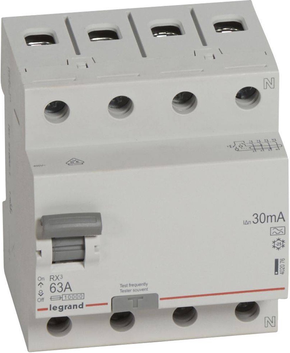 Legrand 402076 Legrand 402076 Interrupteur différentiel A 63 A 0.003 A