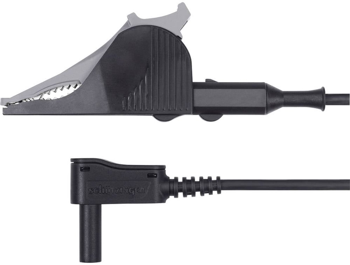 Schützinger Cordon de mesure mâle 4 mm pinces crocodile 150.00 cm noir 1 pc(s)