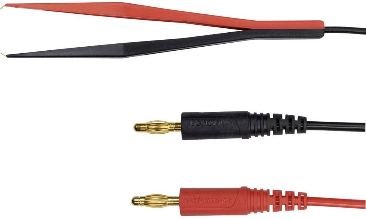 Schützinger Cordon de mesure mâle 4 mm Pince Kelvin 100.00 cm noir/rouge 1 pc(s)