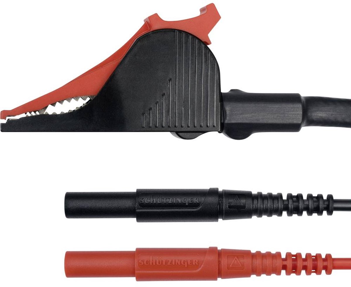 Schützinger Cordon de mesure mâle 4 mm Pince Kelvin 250.00 cm noir/rouge 1 pc(s)