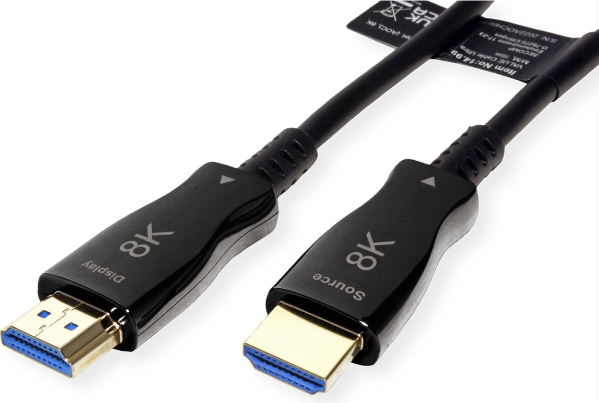 VALUE Câble Ultra HDMI actif optique 8K, 15 m