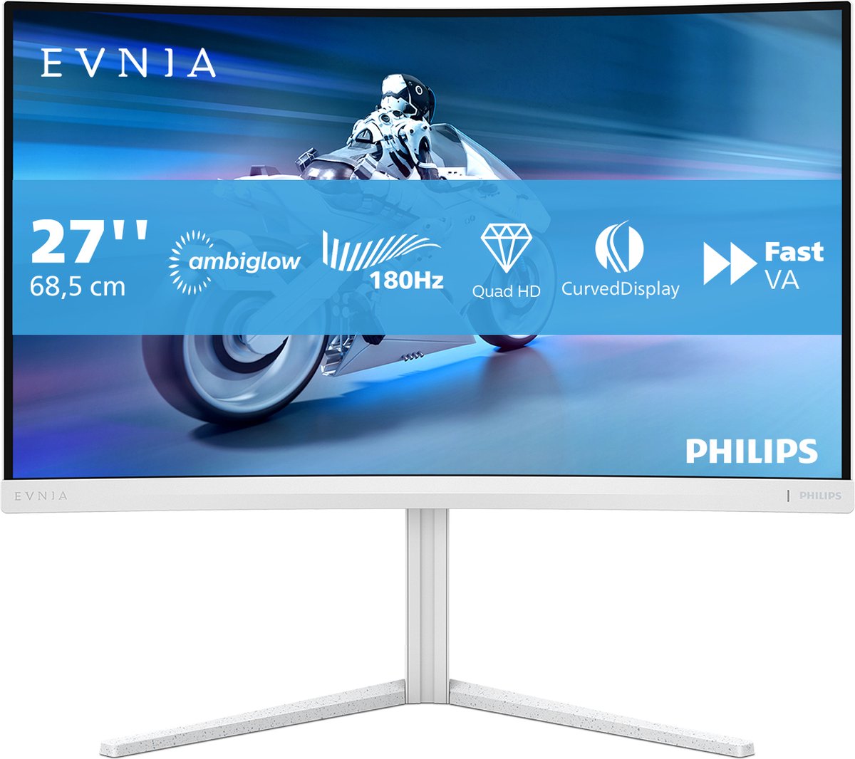 Moniteur gaming Philips 27M2C5501 CEE F (A - G) 68.6 cm 27 pouces 2560 x 1440 pixels 16:9 1 ms DisplayPort, HDMI™ VA LCD