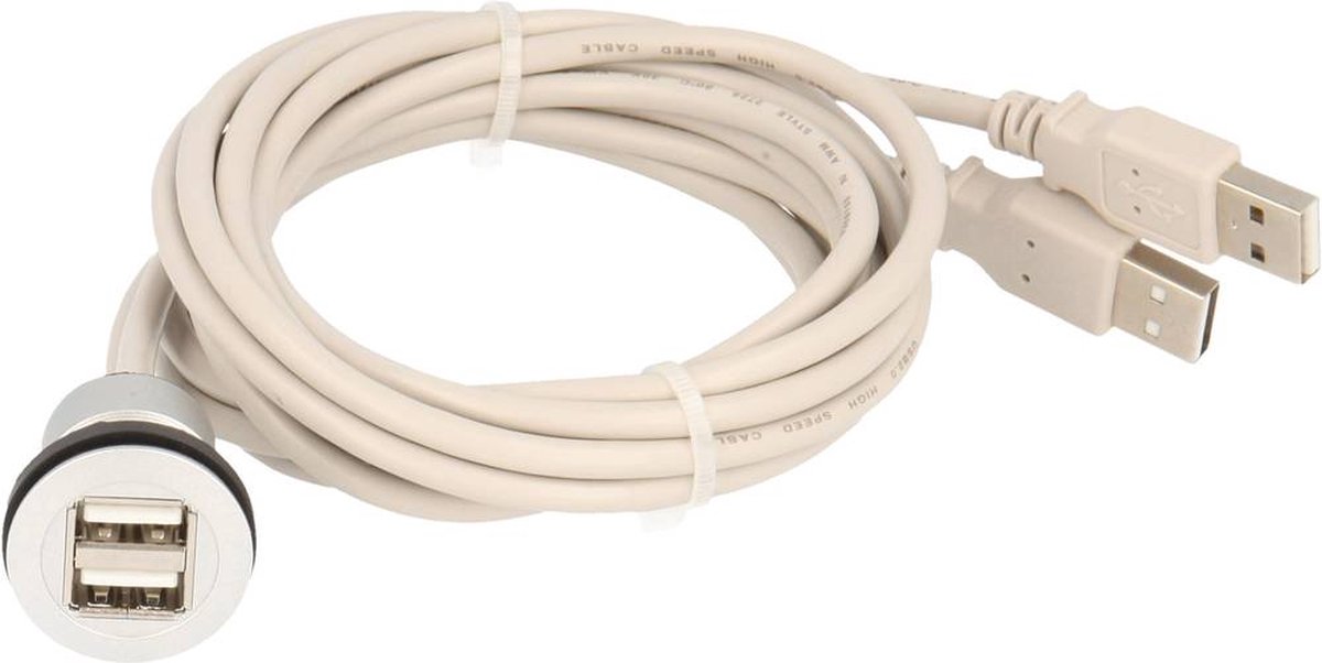 Cordon USB 2.0 RRJ_2USB_150CM 150 cm USB 2.0 Schlegel RRJ_2USB_150CM argent 1.50 m