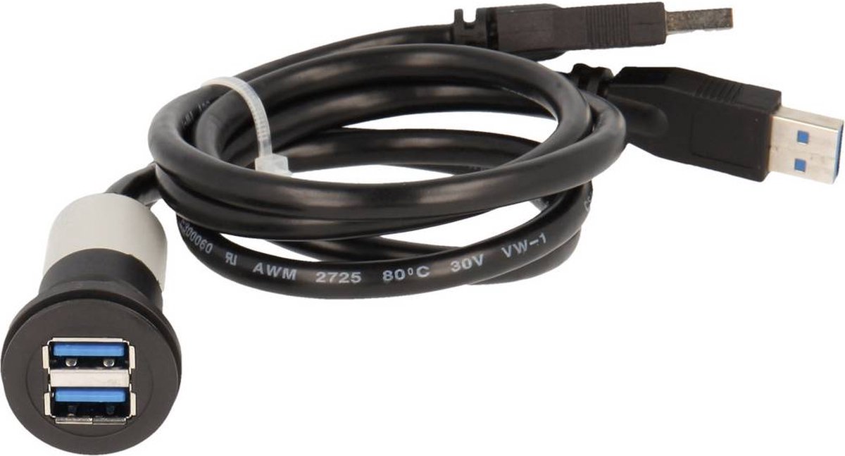 Cordon USB 3.0 RRJ_2USB3_SW_150 150 cm USB 3.0 Schlegel RRJ_2USB3_SW_150 noir 1.50 m