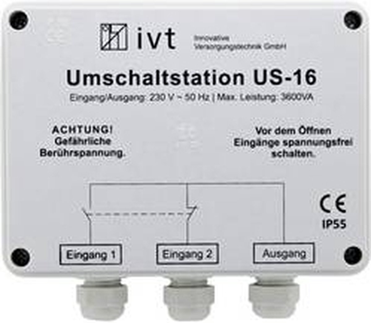 IVT Station de commutation US-16 3600 VA 400034 160 mm x 145 mm x 77 mm convient pour le modèle (onduleur):Universel