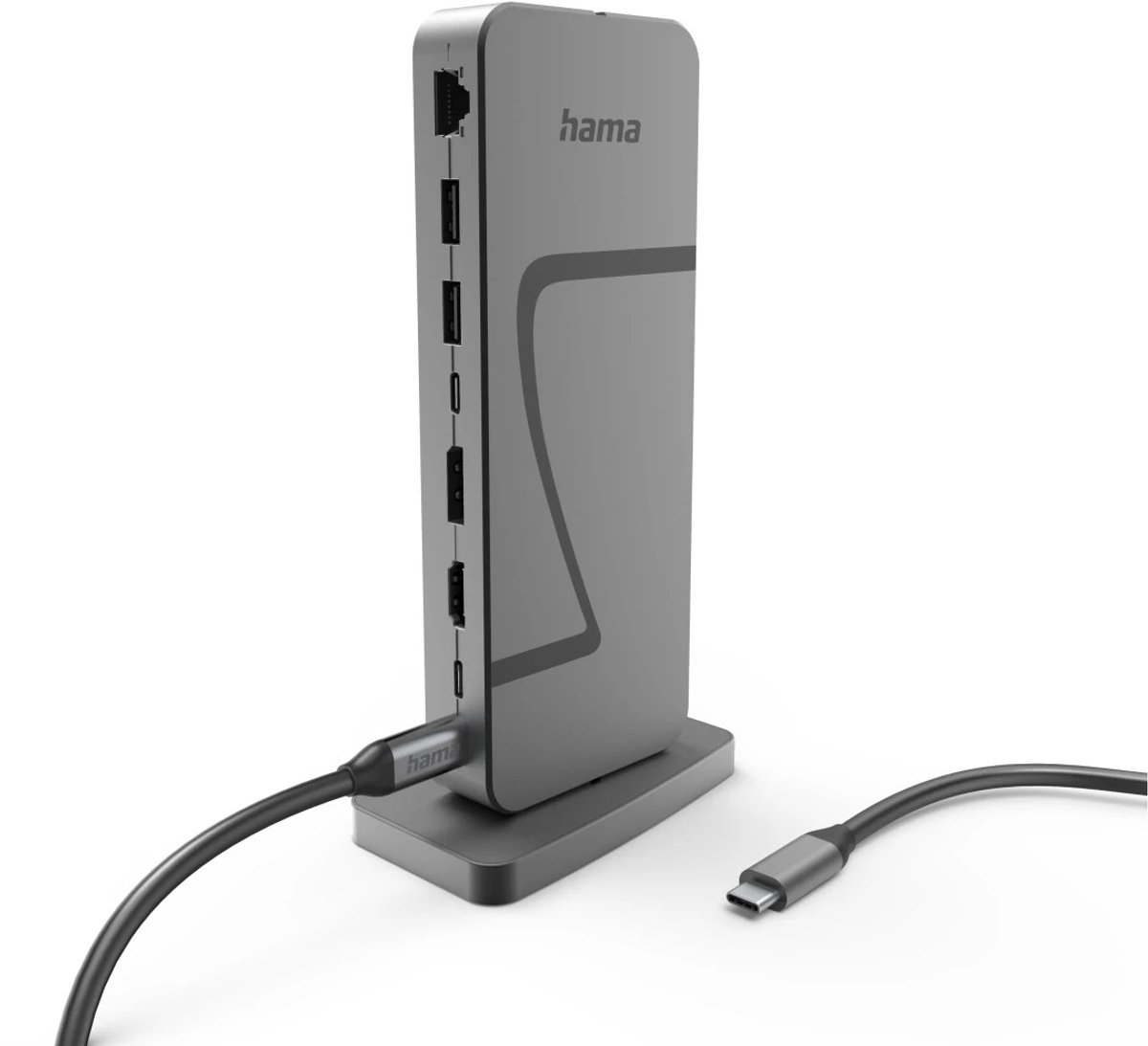 Hama Station daccueil USB-C® Connect2Office Speed alimentation USB-C®, compatible 8K@30 Hz (1x) / 4K@30Hz (2x)