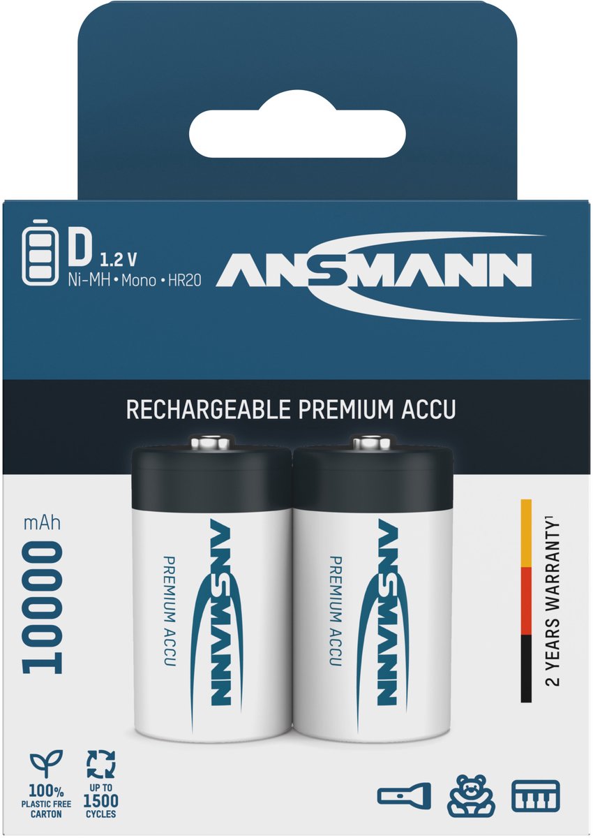 Pile rechargeable LR20 (D) NiMH 1.2 V Ansmann 5030642 10000 mAh 2 pc(s)