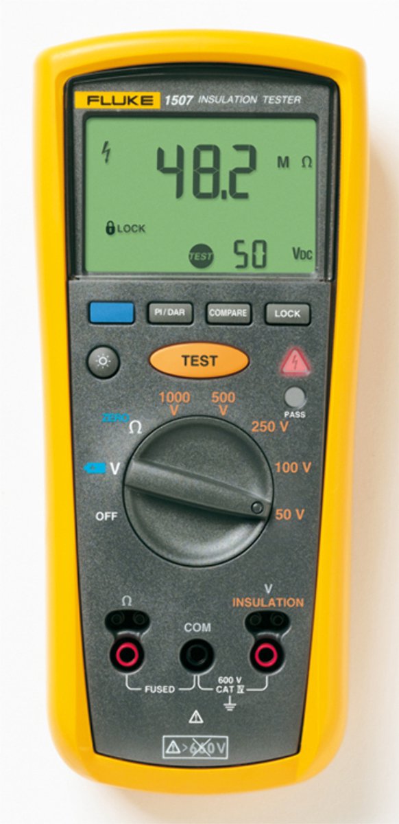 Fluke 1507 Appareil de mesure de lisolation 50 V, 100 V, 250 V, 500 V, 1000 V 10 GΩ