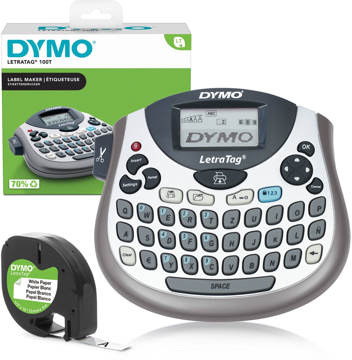 DYMO LetraTag LT-100T Etiqueteuse adapté pour rubans: LT 12 mm