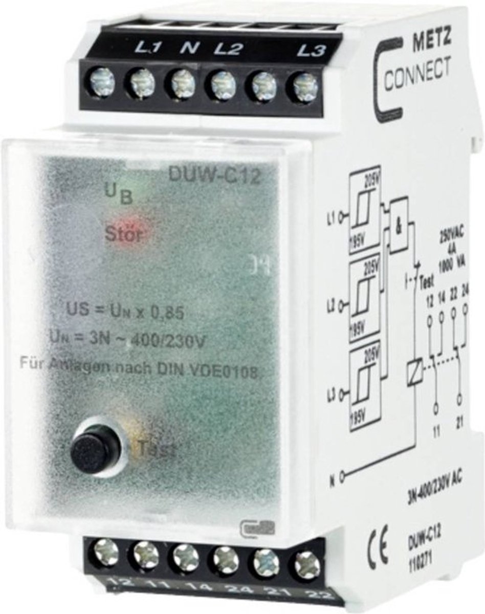 Relais de surveillance 230 V/AC (max) 2 inverseurs (RT) Metz Connect 110271 1 pc(s)