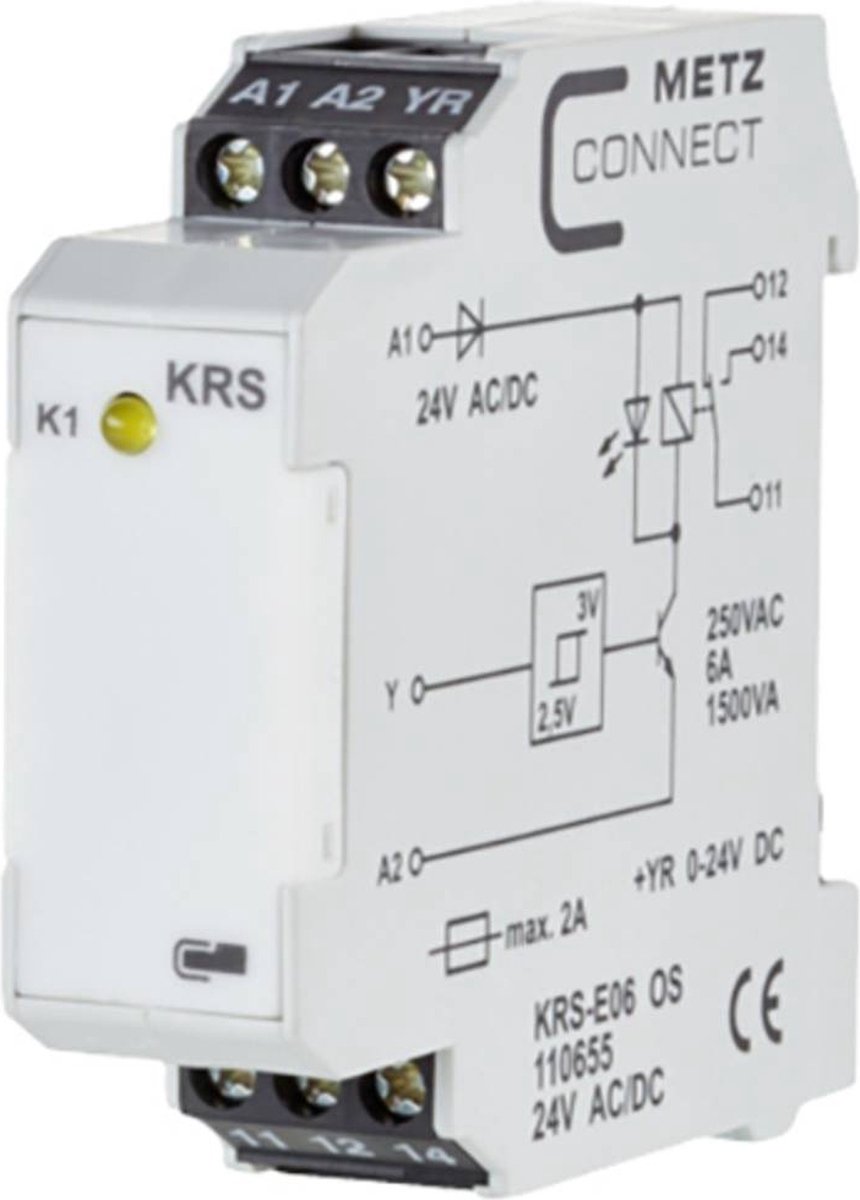 Commutateur à seuil 24, 24 V/AC, V/DC (max) 1 inverseur (RT) Metz Connect 110655 Piece 1 pc(s)