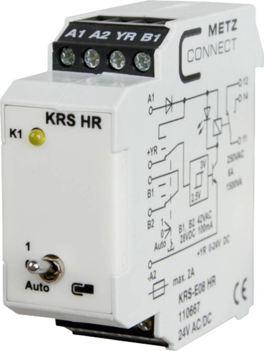 Commutateur à seuil 24, 24 V/AC, V/DC (max) 1 inverseur (RT) Metz Connect 110667 1 pc(s)