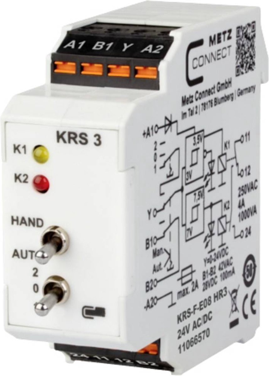 Commutateur à seuil 24, 24 V/AC, V/DC (max) 1 inverseur (RT) Metz Connect 11066570 1 pc(s)
