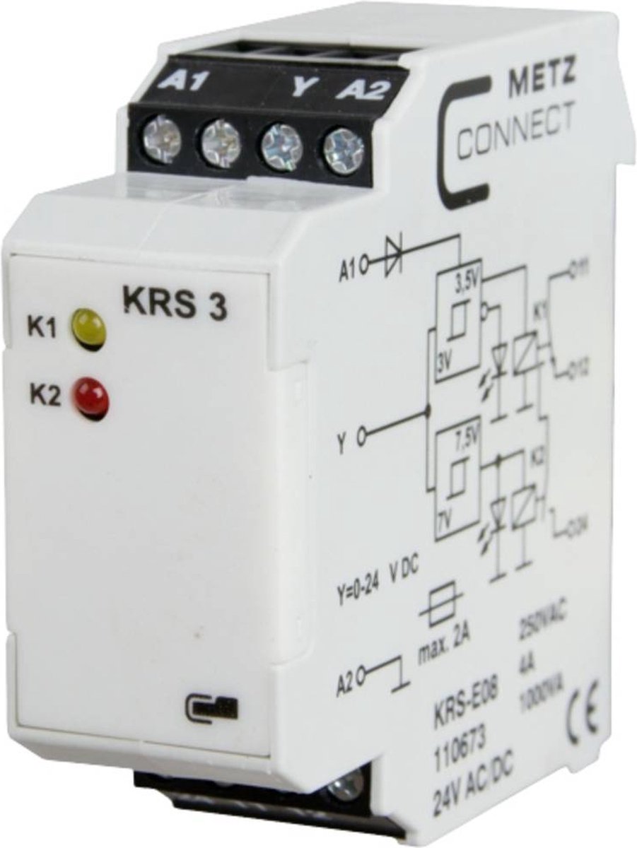 Commutateur à seuil 24, 24 V/AC, V/DC (max) 1 inverseur (RT) Metz Connect 110673 Piece 1 pc(s)