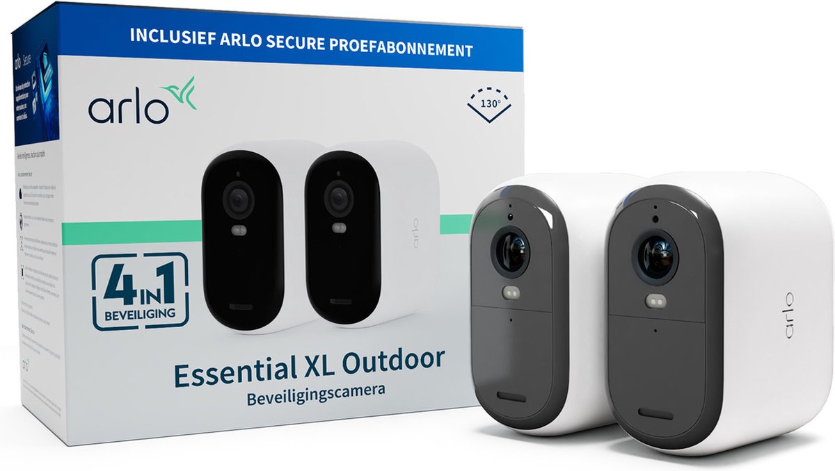 ARLO ESSENTIAL2 XL FHD OUTDOOR CAMERA 2-PACK VMC2252-100EUS Wi-Fi IP-Set pour caméra de surveillanceavec 2 caméras1920 x 1080 pixels