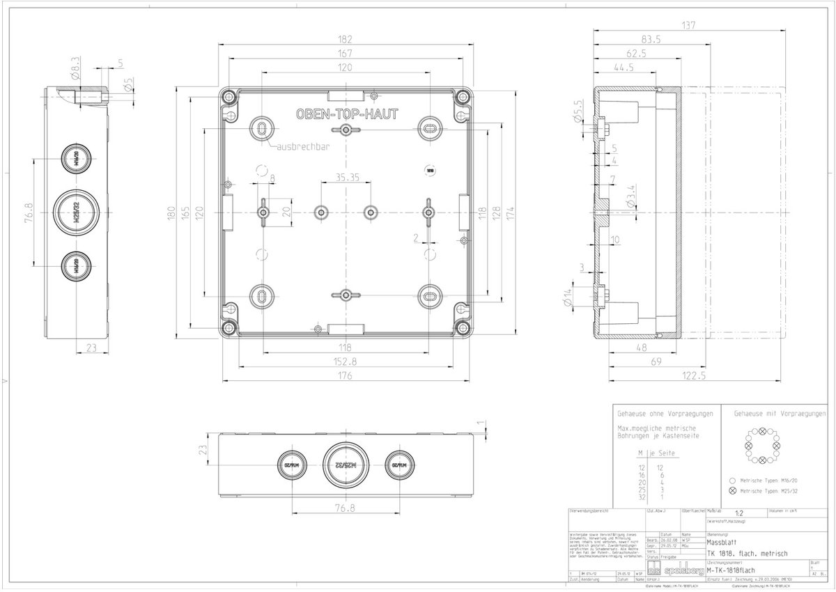 Coffret dinstallation Spelsberg TK PS 1818-8f-tm 10651301 gris clair (RAL 7035) 182 x 180 x 84 Polycarbonate, Polystyrène expansé (EPS) 1 pc(s)