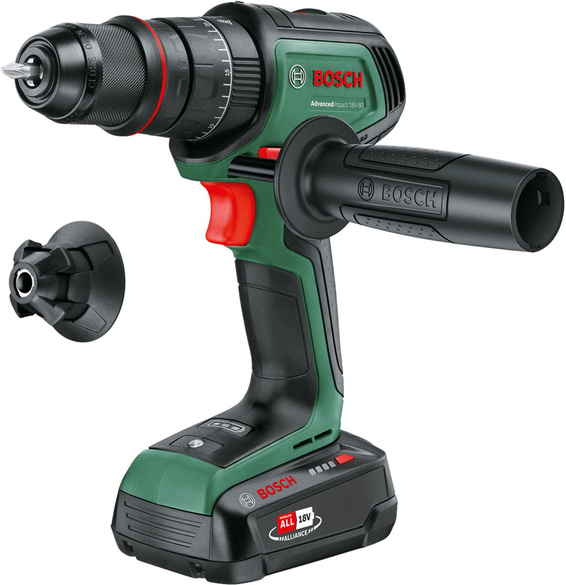 Bosch Home and Garden AdvancedImpact 18V-80 QuickSnap -Perceuse à percussion sans fil + batterie