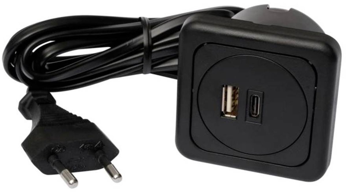interBär 9016-014.81 x3 Prise de charge USB une pièce avec USB, avec USB-C® IP20 noir