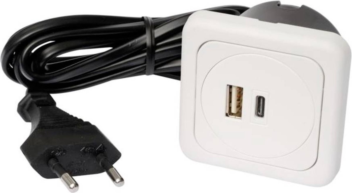interBär 9016-018.81 x3 Prise de charge USB une pièce avec USB, avec USB-C® IP20 blanc