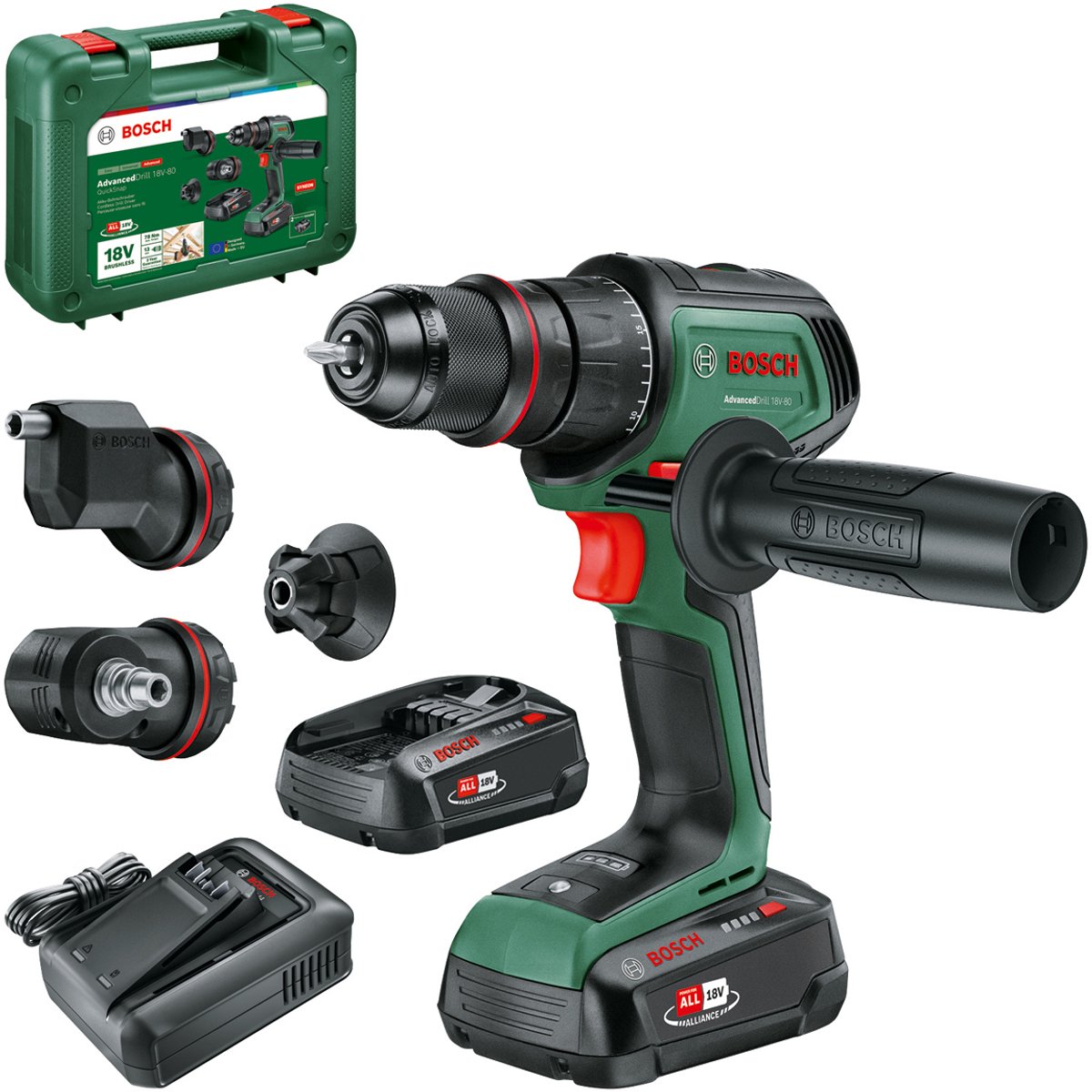 Perceuse-visseuse sans fil Bosch Home and Garden AdvancedDrill 18V-80 QuickSnap 06039E2004 18.0 V 2.500 Ah brushless