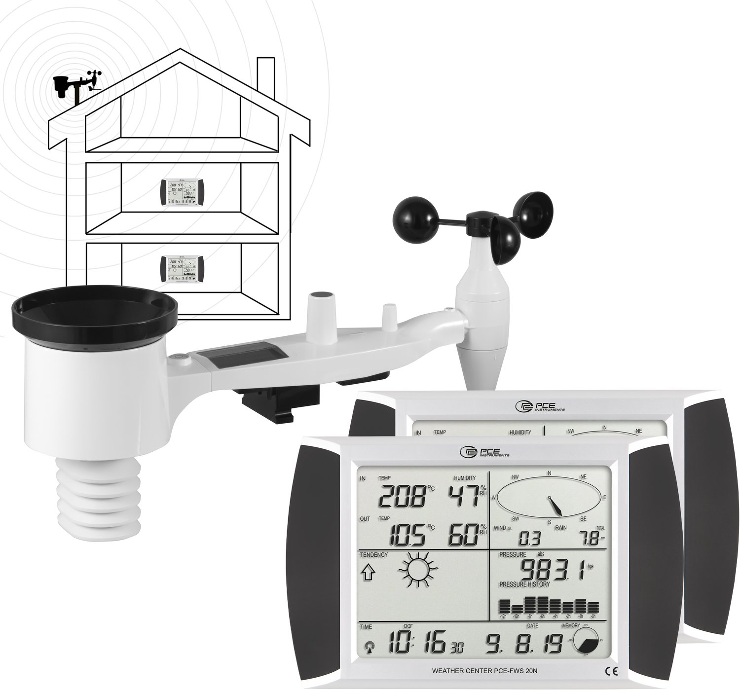 PCE Instruments PCE-FWS 20N-1 PCE-FWS 20N-1 Station météo numérique