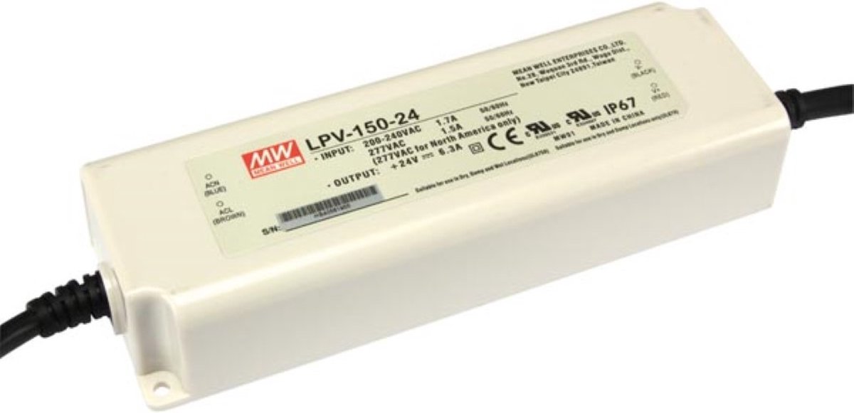 Driver LED MEAN WELL LPV-150-24 151 W 24 V 6,3 A tension constante