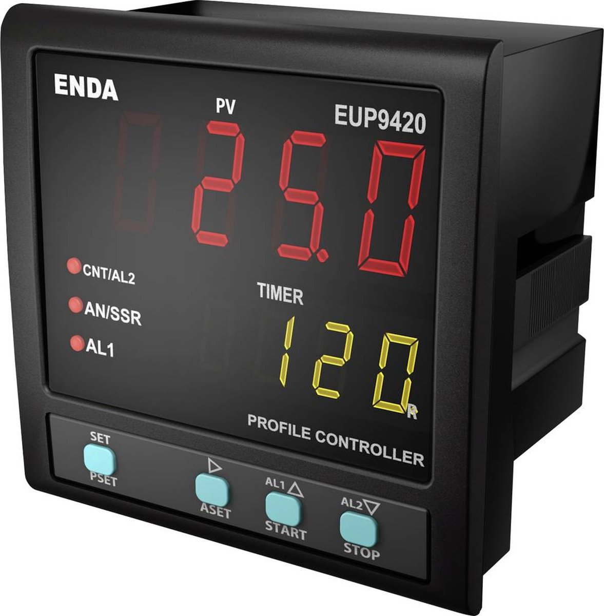 Enda EUP9420-230 PID Régulateur universel Pt100, J, K, L, T, S, R SSR, Relais 8 A (l x H) 96 mm x 96 mm
