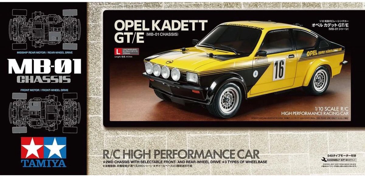 Tamiya Opel Kadett GT/E 1:10 Auto RC électrique Voiture de tourisme propulsion arrière kit à monter