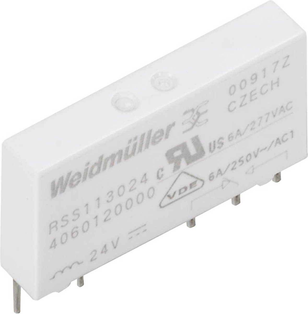 Weidmüller RSS113024F Relais enfichable 24 V/DC 6 A 1 inverseur (RT) 18 pc(s) Piece