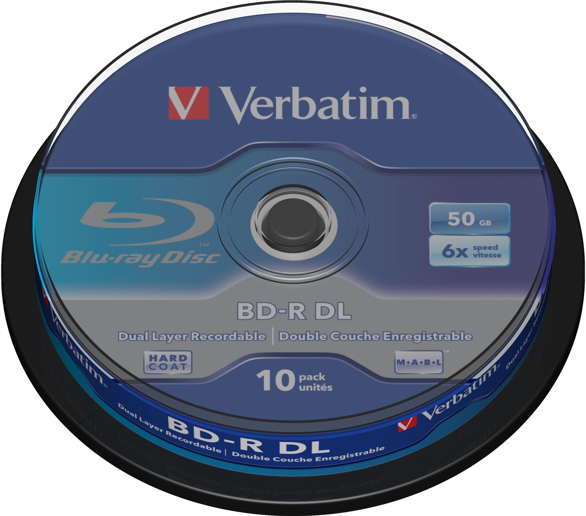 Blu-ray BD-R DL vergine 50 GB Verbatim 43746 10 pz. Torre Rivestimento antigraffio