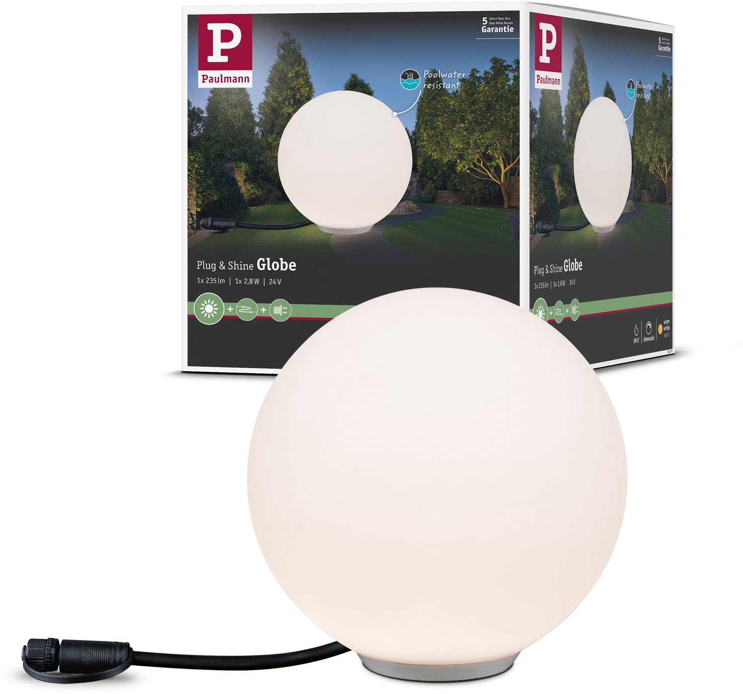 Paulmann 94177 Système déclairage Plug&Shine éclairage décoratif à LED LED 2.8 W blanc chaud blanc