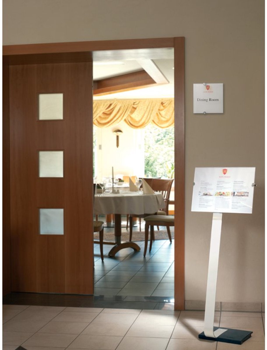 Durable 481923 Présentoir de sol argent (l x H x P) 302 x 1250 x 280 mm DIN A3 vertical, DIN A3 horizontal