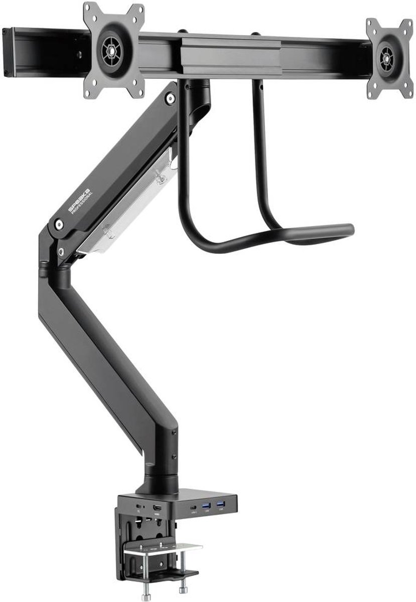 SpeaKa Professional SP-MM-820 Support de table pour écran 2 Écran(s) 43,2 cm (17) - 81,3 cm (32) noir mat mobile, inclinable
