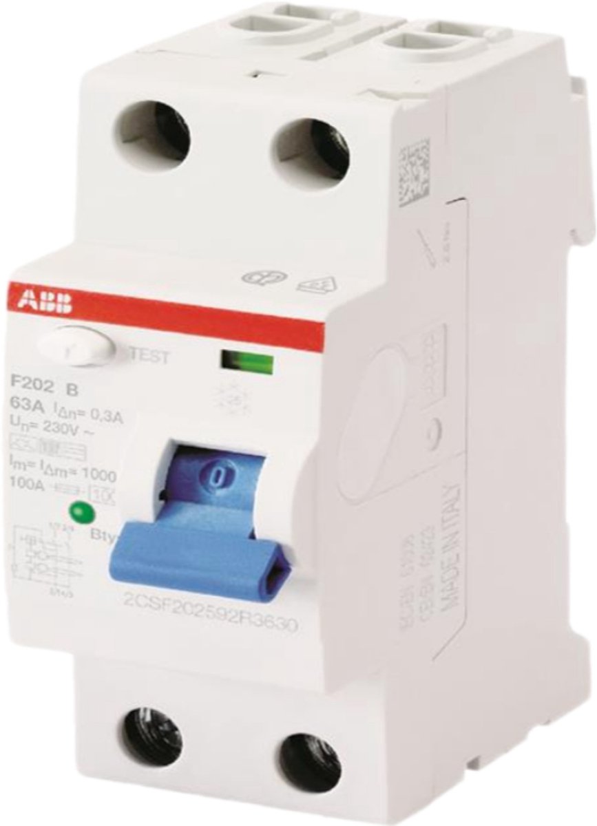 ABB 2CSF202199R1250 F202 A-25/0,03 110V Interrupteur différentiel A 2 pôles 25 A 0.03 A 230 V