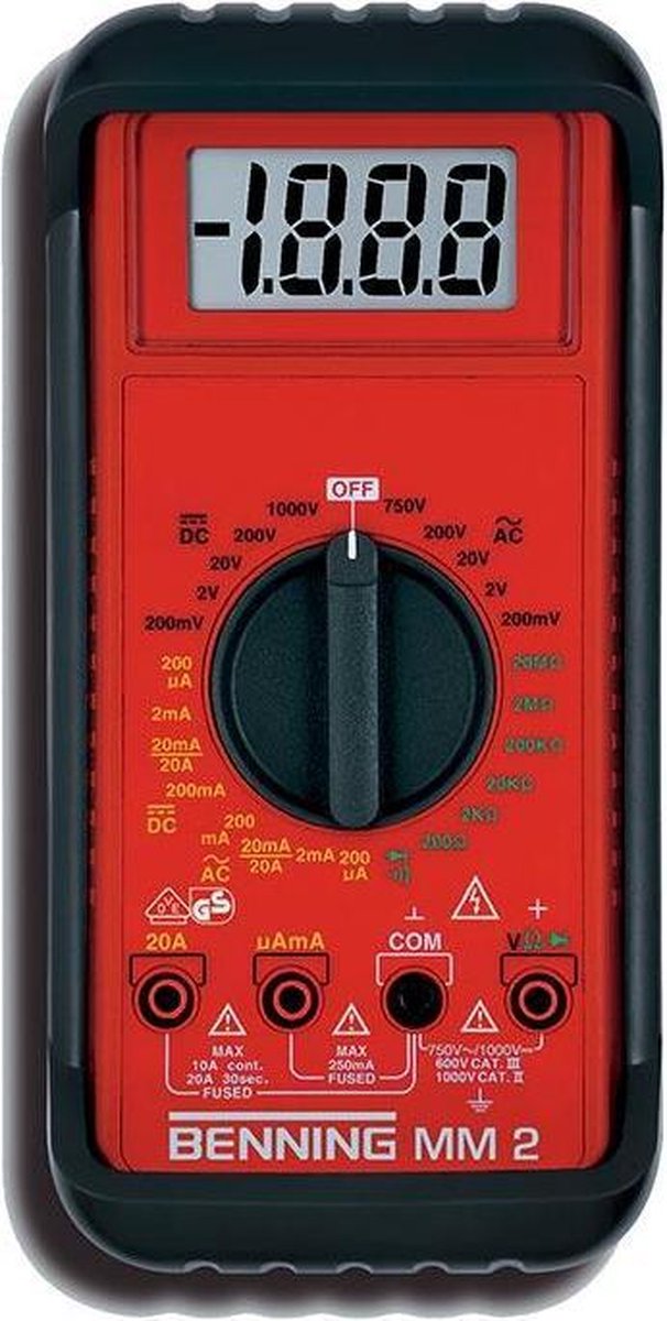 Benning MM 2 Multimètre numérique test de continuité CAT III 600 V Affichage (nombre de points): 2000