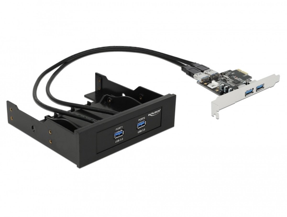 Delock 61893 2+2 ports Carte contrôleur USB 3.0 USB 3.1 (Gen 1) PCIe