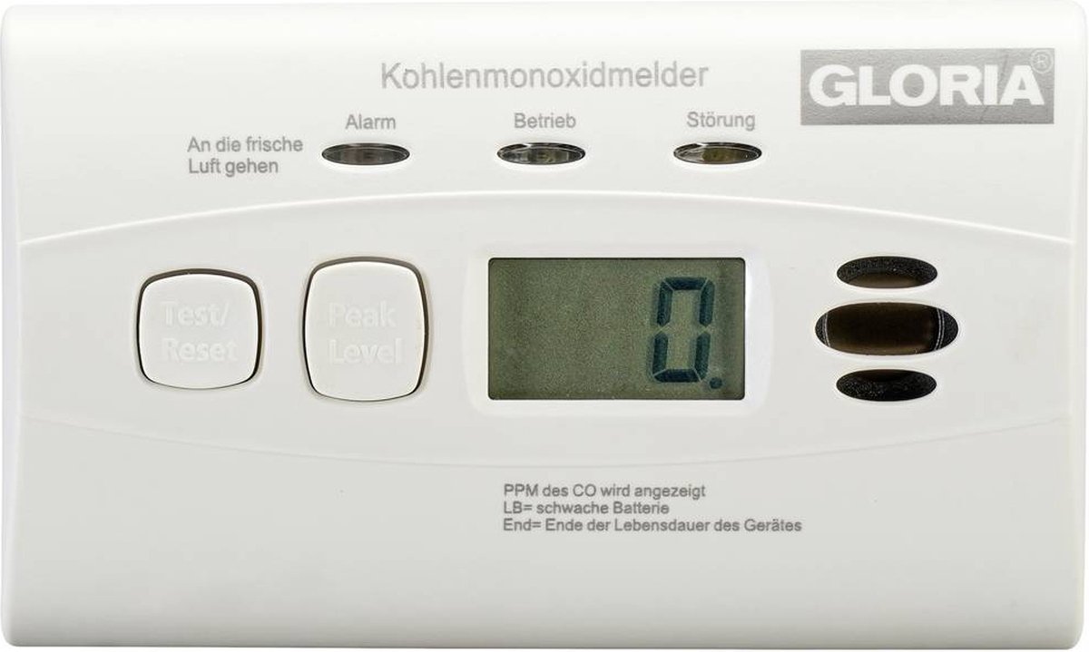 Gloria KO10D Détecteur de monoxyde de carbone autonomie 10 ans à pile(s) Gaz détecté monoxyde de carbone
