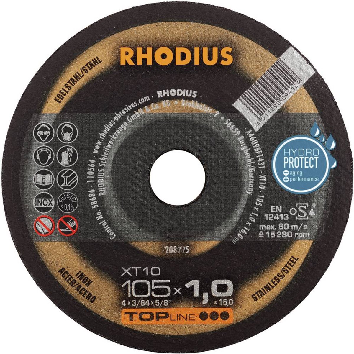 Rhodius XT10 208775 Disque à tronçonner 230 mm 25 pc(s) acier inoxydable, acier