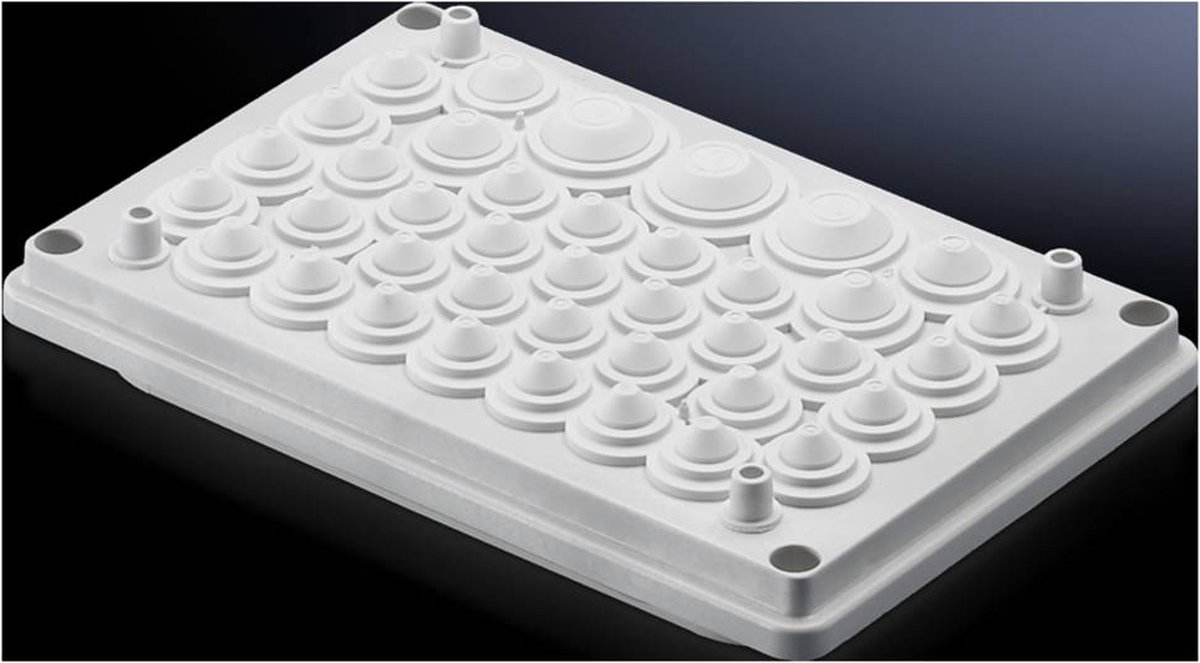 N/A Rittal 9665.770 avec membrane à perforer Ø max. des bornes 26 mm Isolante gris (RAL 7032) 1 pc(s)