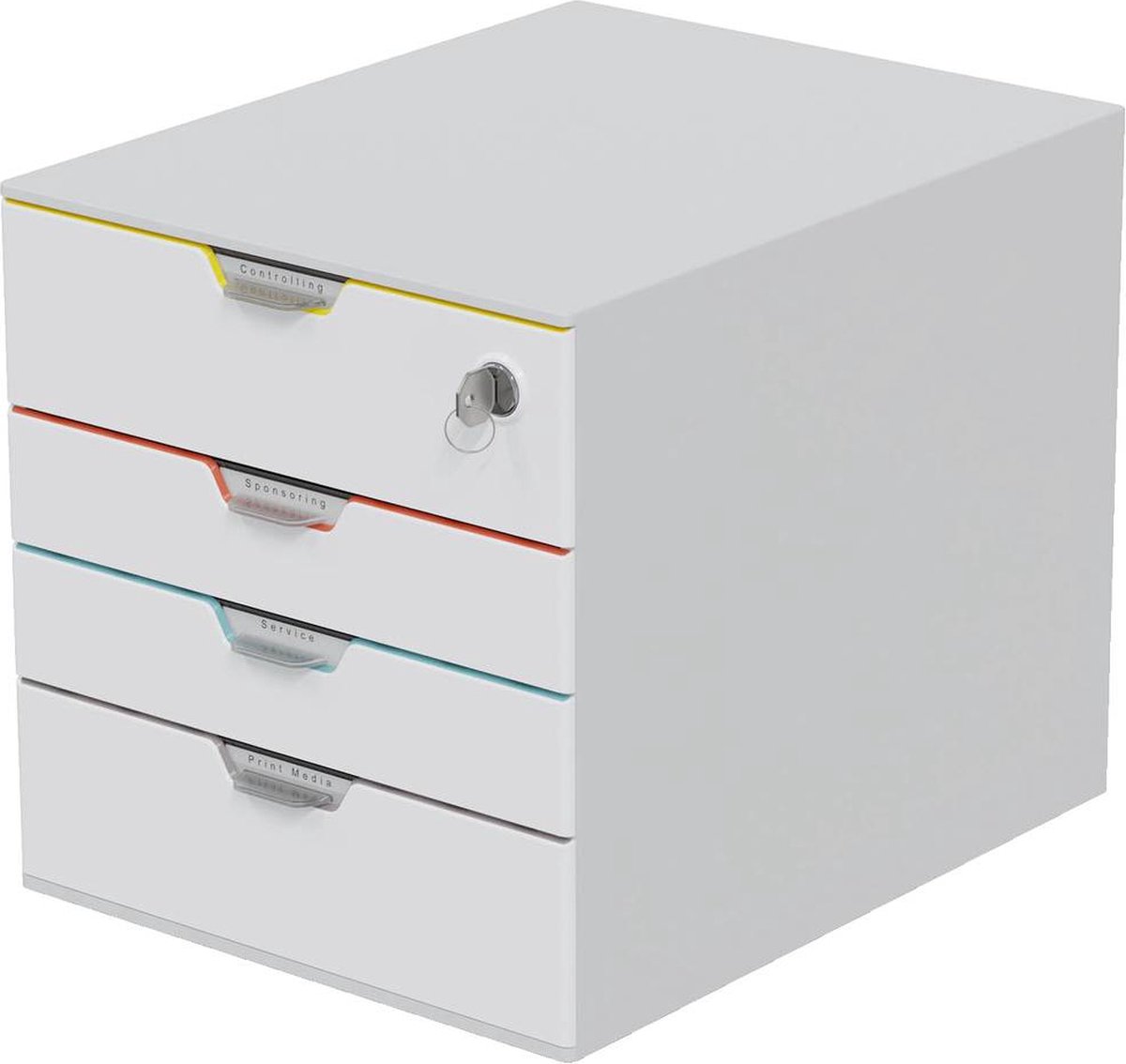 Durable VARICOLOR MIX 4 SAFE - 7626 762627 Caisson à tiroirs gris DIN A4, DIN C4 Nombre de tiroirs: 4