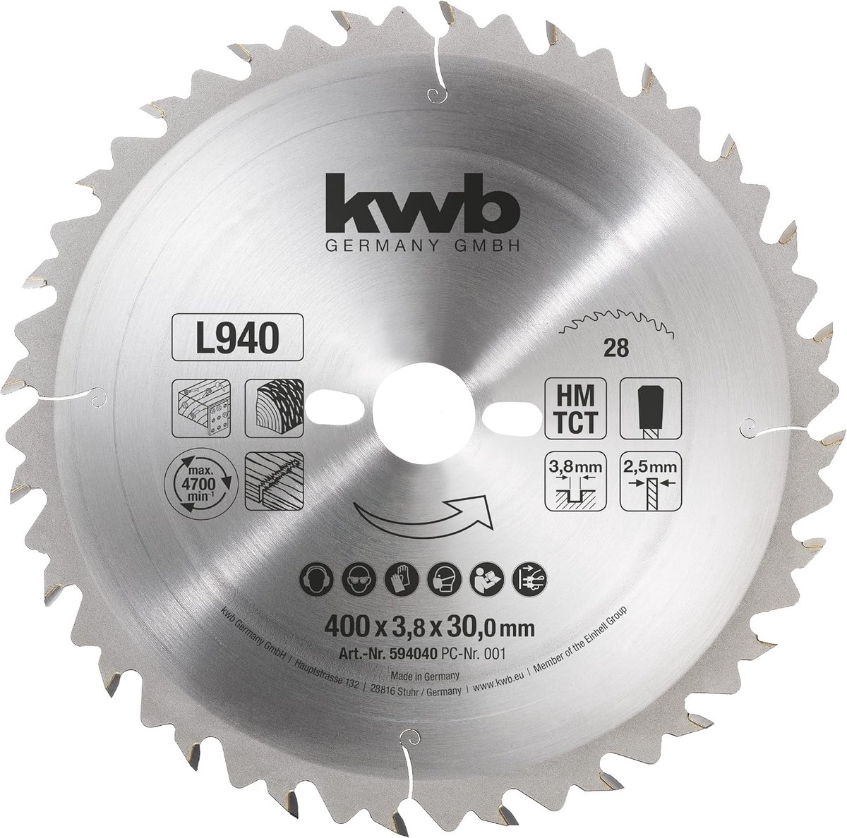 kwb 594040 Lame de scie circulaire 400 x 30 mm 1 pc(s)